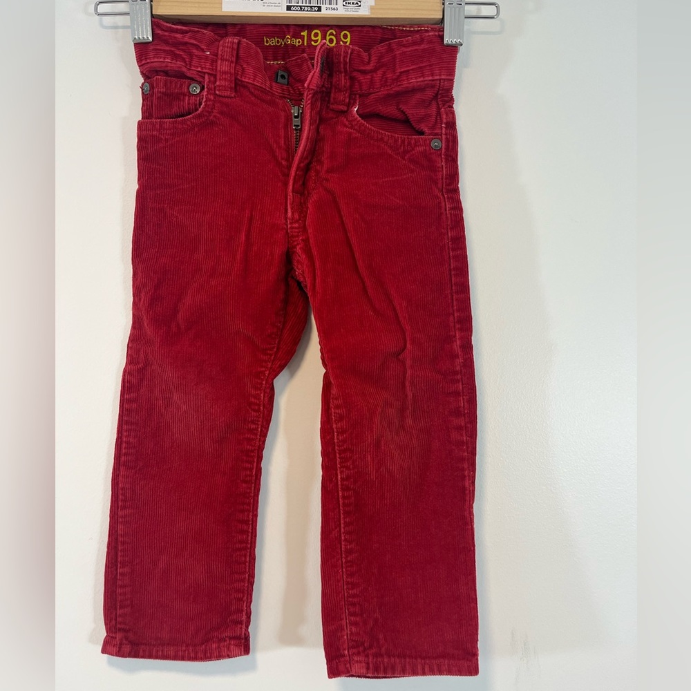 Baby Gap toddler boys red straight corduroy pants 2T